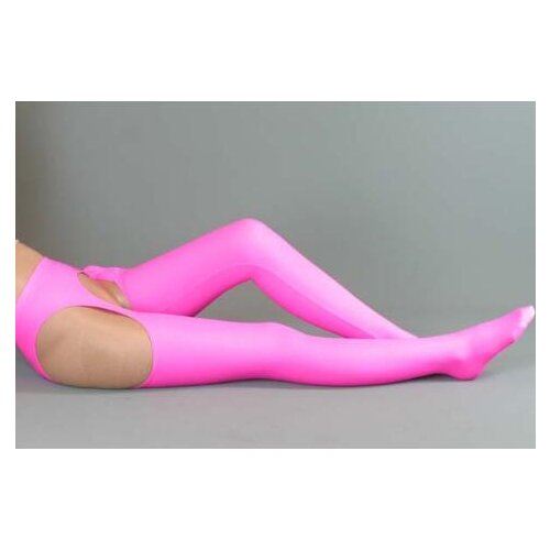 Rose Pink Spandex Womens Girls FemaleTight Belt Zentai Stocking Socks Leggings Halloween Party Cosplay Zentai suit