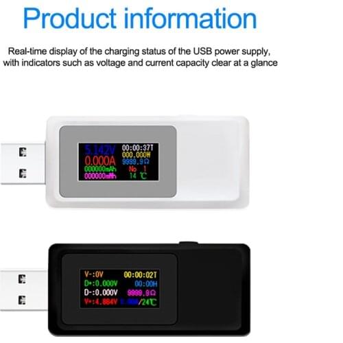 10 in 1 USB Detector Voltmeter Ammeter USB Tester Voltage Current Power Capacity Meter Monitor Power Indicator Bank Charger