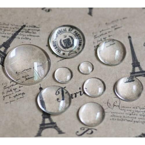 100pcs/lot 25mm Round Glass Cabochon Clear Dome Cameo Cabochons