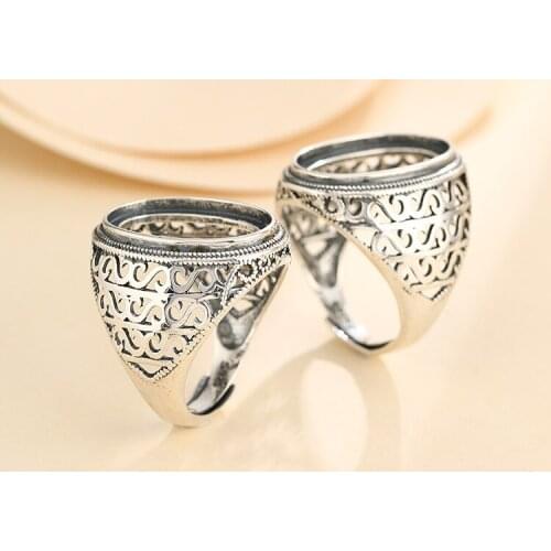 12*18mm 925 STERLING SILVER Semi Mount Bases Blanks base blank Pad men rings ring Setting set diy A5516