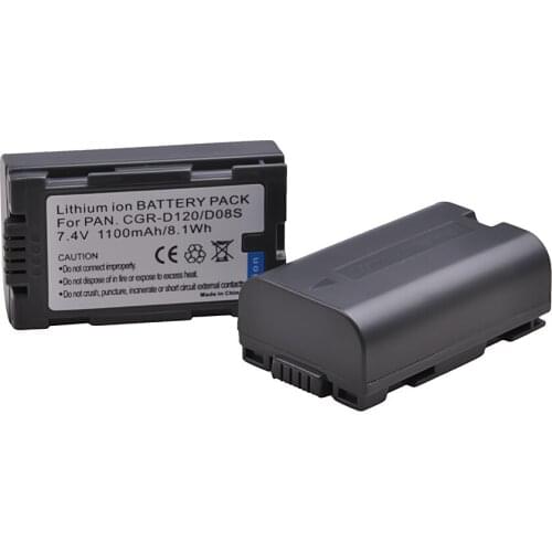 2Pcs CGR-D120 CGR-D08S CGR D120 D08S Battery for Panasonic CGA-D54 AG-DVC15 NVDA1B PV-DV402 NV-DS12B NV-DS15 NV-DS150B