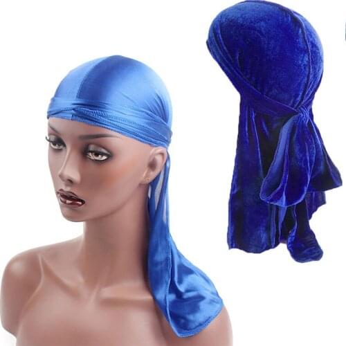 Unisex Velvet and Silky Durag 2pcs Set Headwrap Mens velvet Durag Bandana Headwear