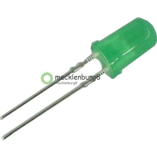 200 pcs. 5 mm LED green light super bright lamp green color