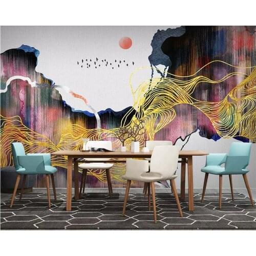 Beibehang papel de parede 3d Mural wallpaper abstract lines landscape TV background living room bedroom home decor 3d wallpaper
