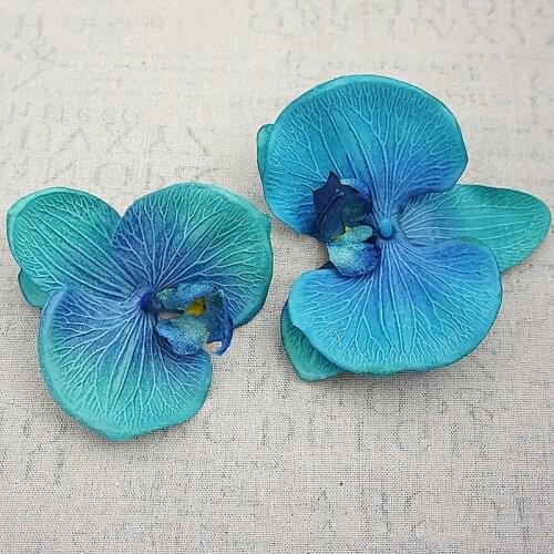 5pcs Phalaenopsis Flower Heads Butterfly Orchid Artificial Flower Handmade Diy Hat Shoes Clothing Decoration Flowers