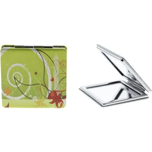 6cm Square Double Side Small Portable Folding Pocket Hand Vanity Makeup Cosmetic Compact Mirror For Women Girl Child Kid Gift