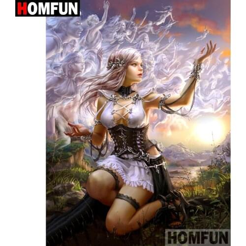 HOMFUN 5D DIY Diamond Painting Full Square/Round Drill "Cartoon girl" Embroidery Cross Stitch gift Home Decor Gift A07988