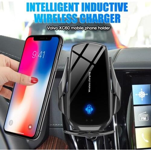 Car Phone Holder Air Vent Mount Clip Clamp Mobile Phone Holder for Volvo XC60 Accessories 2018 2019 2020 Wireless charging