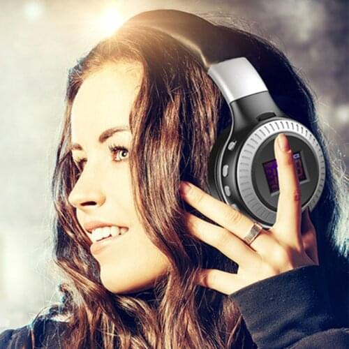 B19 Headphone LCD Display Wireless Music Earphone Stereo BT 5.0 TF MIC FM Radio X3UB