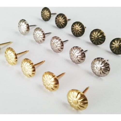 50pcs Flower Upholstery Nail Jewelry Chest Wine Box Case Furniture Sofa Door Decor Tack Stud Pushpin Hobnail Large Head Doornail