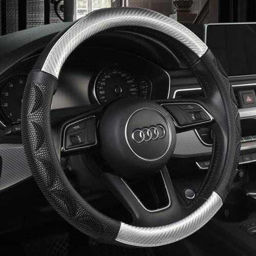 Car leather Steering-wheels Cover 37 38cm 15" non slip for Audi A1 A2 A3 A4 A5 A6 A7 A8l Q2 Q3 Q5 Q7 S1 S2 S3 Sportback Avant