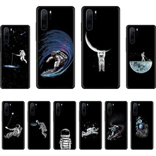 Astronaut Black Case Phone Case For Huawei P40 P20 P30 lite Pro P Smart 2019 Mate 40 20 10 Lite Pro Nova 5t