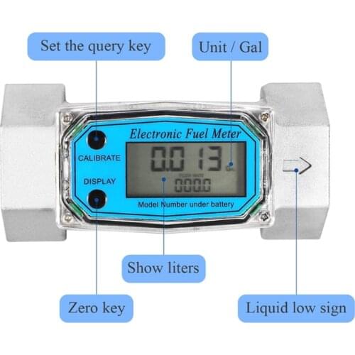 Digital Turbine Flow Meter Digital LCD Display Oil Fuel Flowmeter Measure Die sel Kerosene Gasoline Meter Display chip