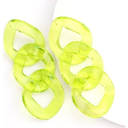 European And American Fashion Minimalist Translucent Acetate Chain Earrings Fashion Exaggerated Ear Stud