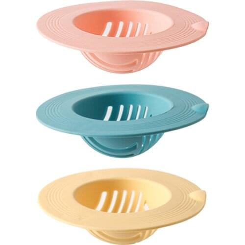 Kitchen Sink Drain Filter Silicone Wheat Straw Filter Mat Bathroom Hair Catcher Stopper Trapper Drain Hole Filter Colanders Tool