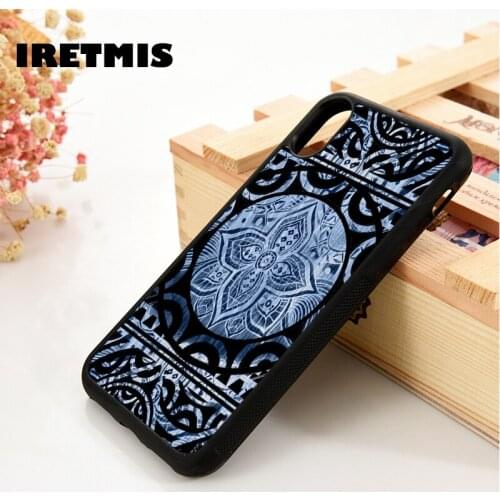 Iretmis 5 5S SE 6 6S Silicone phone case cover for iPhone 7 8 plus X Xs 11 Pro Max XR Chinese japanese floral flower pretty