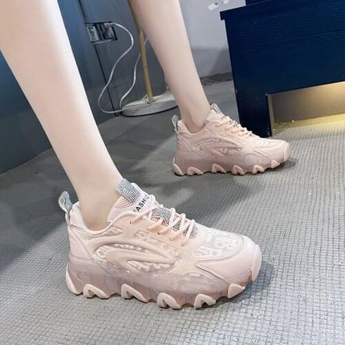 Ladies Sneakers 2021 Summer Fashion White Breathable Womens Sneakers Platform Sneakers Women Ladies Flat Vulcanized Shoes