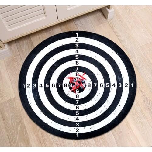 Round Childrens Room Cushion Living Room Floor Area Rugs Bathroom Non-Slip Carpets Home Door Mat Darts Were In Center Of Target