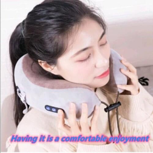Home Travel U-shaped Office Cervical Relaxing Multi-function Outdoor Portable Health Care Massage Pillow Pain Relief Electric