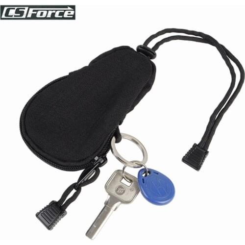 Mini Outdoor Key Pouch EDC Carrying Bag Portable Key Change Purse Organizer Wallet with Inner Stainless Key Ring Travel Tool Bag