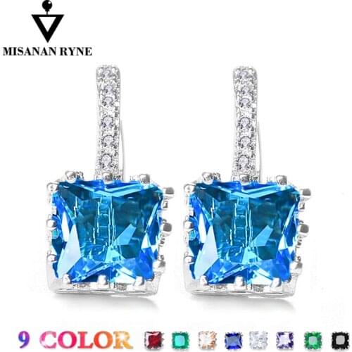 MISANANRYNE Fashion Earrings for Women Shining Square Zircon Wedding Earrings Jewelry Accessories boucle d'oreille brincos