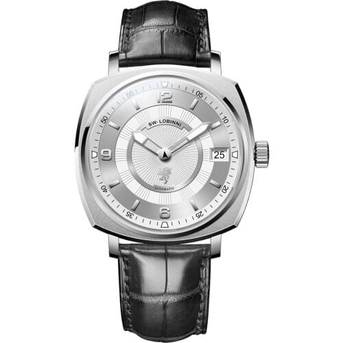 LOBINNI Mens Watches Top Luxury Brand Men Automatic Watch Self-Wind Mechanical Wristwatch Sapphire Mirror Clock Leather Strap