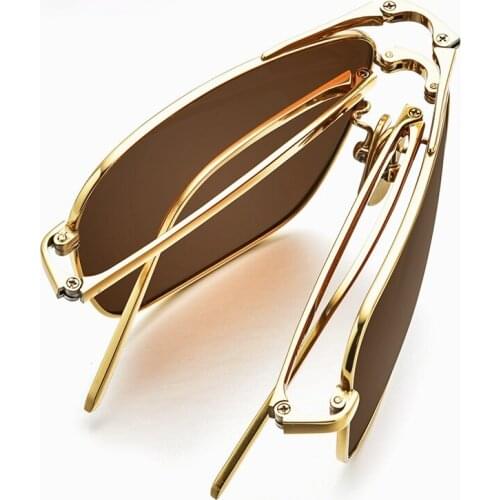 Pure titanium folding Sunglasses men ultra light drivers glasses Polarized Sunglasses driving square IP plating manufacturer