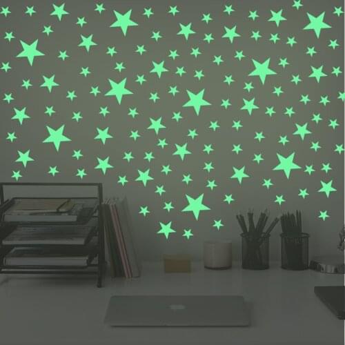 Luminous Stars Wall Stickers Kids Room Cartoon Wallpaper Starry Glow in the Dark Mural Cute Home Decoration DIY PVC Art Poster
