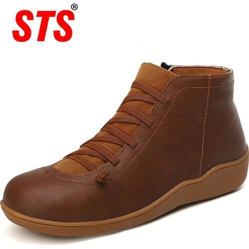 STS 2020 New Women Shoes Autumn Lady Sport Leather Walking Shoes Femmes Shoes Outdoor Winter Shoes Lady Sneakers Breathe Shoes