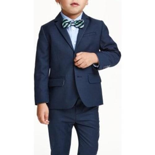 2021 Spring Autumn New Handsome Gentlemen Classic Boys Bule Suits Slim Wedding Party Wear Kid Casual 2 Piece (Blazer + Pants)