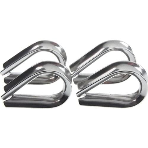 New 4 x Stainless Steel - m Wire rope loop Rope Thimbles