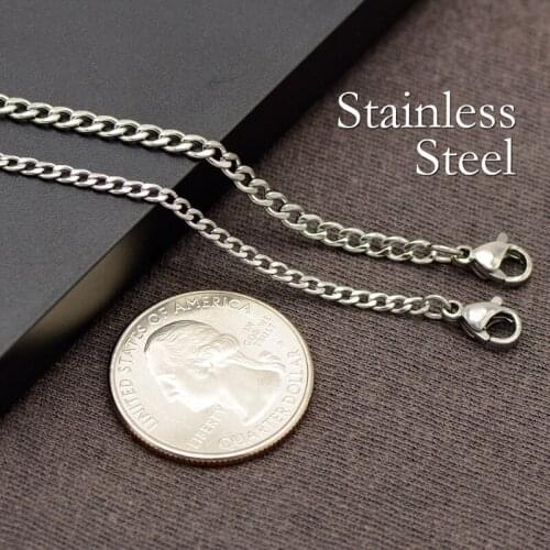 20 pcs - Stainless Steel Chain Necklace, Stainless Steel Curb Chain Flat Style No Tarnish No Fade for Men Women