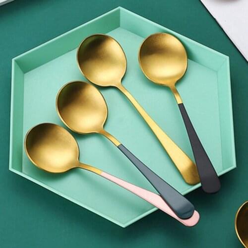 Tableware Soup Stainless Steel Tea Spoon Set Rice Rice Spoon Kitchen Service Long Handle Spoon