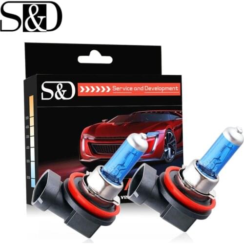 S&D H8 35W 12V Headlight Bulbs Halogen Xenon Filled Super Bright White - Car Fog Light Driving Lamp DRL Day Running Light Source