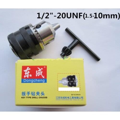 Key Type Drill Chuck Thread Mount 1.5-10mm Capacity Range 1/2"-20UNF