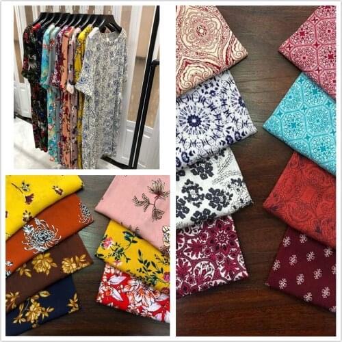 Rayon crepe spring and summer pajamas bloomers dress printing fabric supply