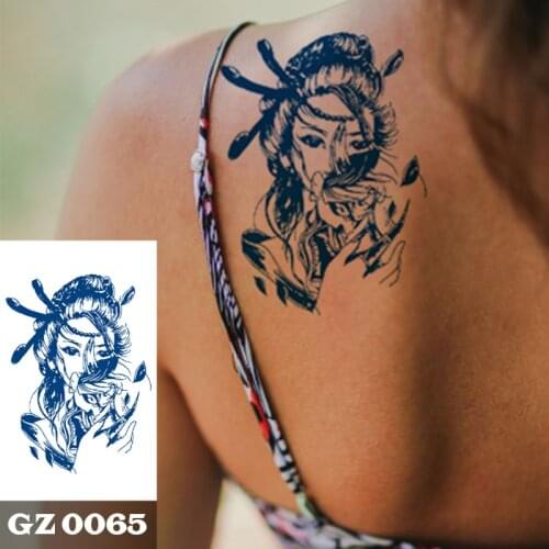 1Pcs Herbal Extracts Juice Girl and Flower Tattoos Body Art Waterproof Temporary Tattoo Sticker Arm For Men Women