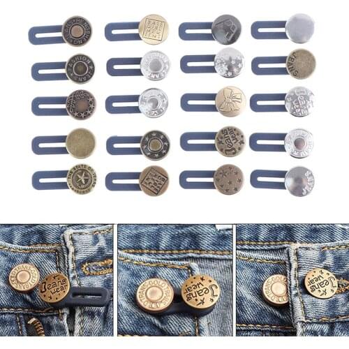 10pcs Jeans Retractable Button Adjustable Detachable Extended Button for Clothing Jeans