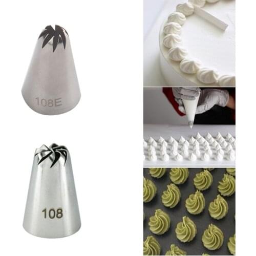108/108E Russian Tulip Icing Piping Nozzles Stainless Steel Cream Cake Decor Flower Mouth Cream Pastry Tips Decorating Tools