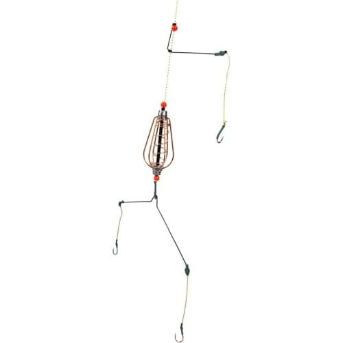 2xFishing Feeder Basket Holder Fishing Bait Cage with Line Hooks 20g
