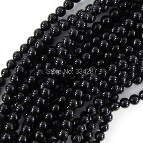 8mm black onyx agates round beads 16" strand