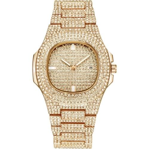 Fashion Rose Gold Women Men Watches Top Luxury Gold Couples Quartz Watch Auto Date Calendar Wristwatch Rhinestone Clock Silver