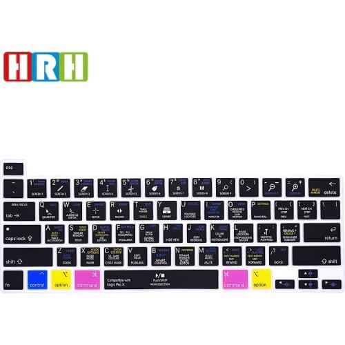 HRH Logic Pro X Shortcut Hotkey Functional Silicone Keyboard Cover Skin For MacBook Pro 16 2019 A2141 M1 Chip A2338/A2251/A2289
