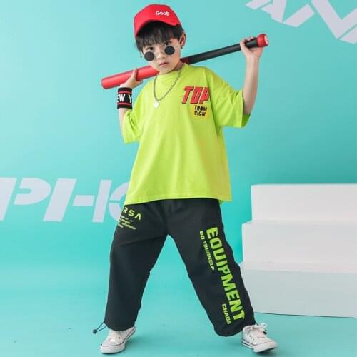 Kids Dance Wear Hip Hop Costumes for Girls Boys T Shirt Pants Modern Jazz Performance Show Clothes Wear Ballroom Dancing Costume