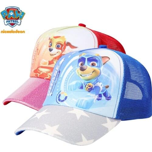 Paw Patrol Childrens Net Cap Boy Sunscreen Cap 2021 Summer Shade Breathable Sun Cap Boy Cool Hat Gifts Toys Hats