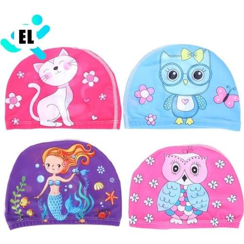 2-5Years Boys and Girls Swimming Caps Kids Beach Swim Hats Cartoon Swimming Caps