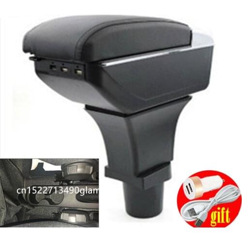 For Fiat 500 Armrest Box Central Store Content Storage Box with Cup Holder Ashtray USB Interface