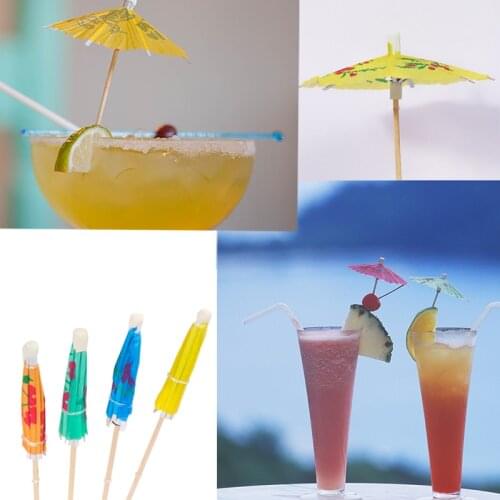 Summer Party Flamingo Pineapple Paper Umbrella Cake Toppers Hawaiian Beach Party Decor Cupcake Topper for Birthday Wedding Decor