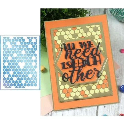 Honeycomb Background Plate Frame Metal Cutting Dies Stencil For Making Decor Diy Scrapbooking Photo Paper Cards Crafts New