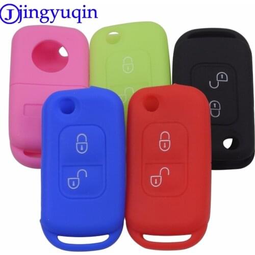 Jingyuqin 10ps Silicone Key Case Cover For Mercedes Benz E113 A C E S W168 W202 W203 Two 2 Buttons Flip Folding Car Accessories